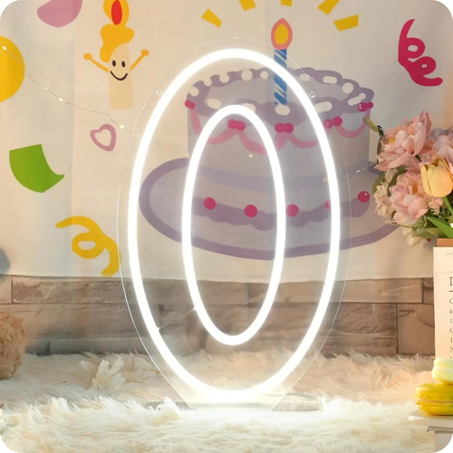 Letrero Neón Led En Acrílico Número 50cm Color A Elegir Neon | Meses sin interés