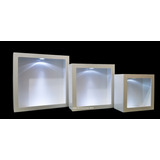 Trio Nicho Quad Simp Pintado Led 24x24x12 C Pilha Gratis Mdf