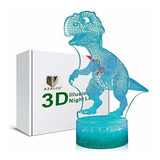 Lámpara De Noche 3d Ilusión Dinosaurio 7 Cambio De Co...