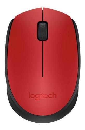 Mouse Logitech M170 Rojo Y Negro Inalambrico Receptor Mini 