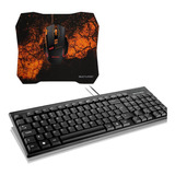 Kit Mouse Gamer C/ Mouse Pad Quickfire E Teclado Slim