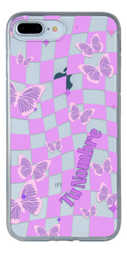 Funda Para iPhone Para Mujer Cuadros Mariposas Con Nombre