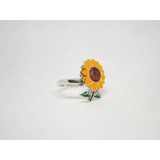 Anillo De Girasol Ajustable Plata Taxco Ley 925