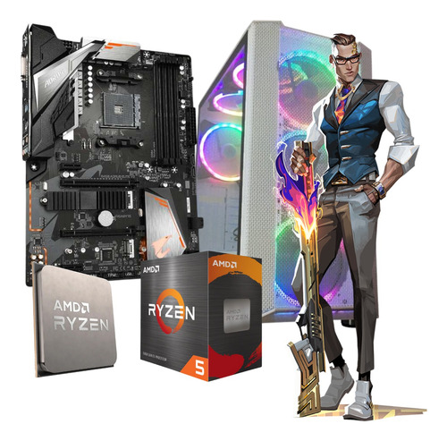 Pc Armada Completa Ryzen 5 5600x 16gb Ram 1tb 120 Ssd