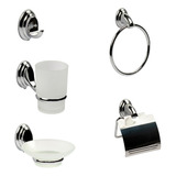 Set De Baño Cromado 5 Piezas Accesorios Kit Kübel