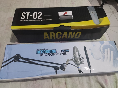 Microfone Arcano St-02 + Braço Articulado + Cabo Santoangelo