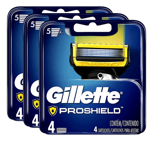 Carga Refil Gillette Fusion Proshield 5 - 12 Cartuchos