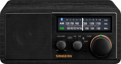 Sangean Sg-118 Retro Am/fm Radio De Armario De Madera Bluet.