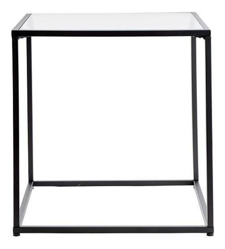 Mesa Metal Vidrio Negra 42x42x42cm