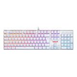 Teclado Mecânico Gamer Redragon Mitra Rgb Switches Black Cor De Teclado Branco Idioma Português Brasil