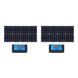 2pcs 10a 12v 24v Kit De Panel Solar Flexible Para Caravana,