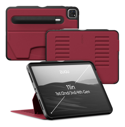 Funda iPad Zugu 10.2 9na/8va/7ma Gen C/soporte Magnético/red