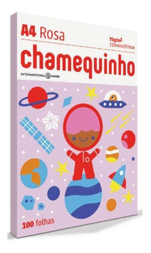 Papel Chamequinho Escolar Sulfite A4 Colorido 75g 100 Folhas