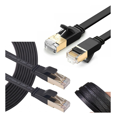 Cable Red Plano Categoria 8 Cat8 Rj45 Ethernet 5m 40gbps