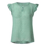 Camiseta Informal Sencilla Para Mujer, Tops Con Cuello Redon