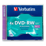 Dvd Rw Regrabable 4x 4.7gb Caja Slim X10 120min Verbatim