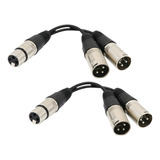 2pcs Xlr Hembra A Doble Macho 3pin Mic Cable Blindado