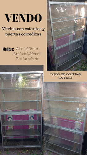 Exhibidor Vitrina Con Puertas Corredizas