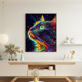 Quadro Decorativo Grande Sala Quarto 90x60 Pintura Felina 02