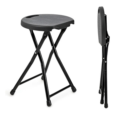 Banco Silla Plegable Taburete Camping Plástico 46 Cm Calidad Color Negro | Meses sin interés