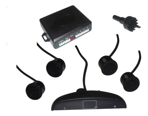 Sensor Marcha Atras Estacionamiento Con Display Buzzer Kit Iael Va-058 Color Negro