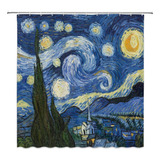 Cortina De Ducha Zkjsmgs Van Gogh Starry Night Blue Poliéste