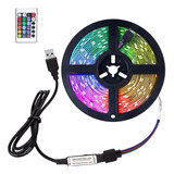 Tira Led Rgb Control Remoto Autoadhesiva Usb 5 Metros