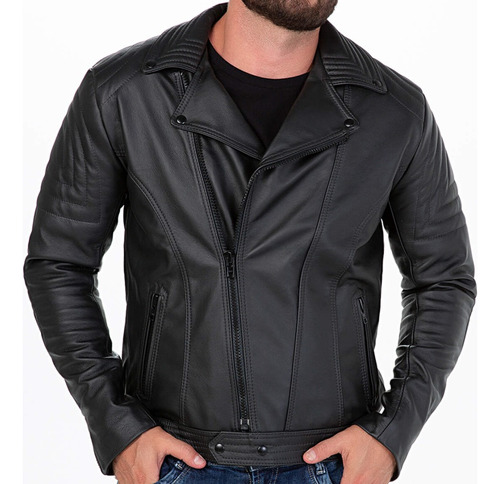 Jaqueta De Couro Masculina Perfecto Motoqueiro Preta