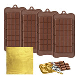 4 Moldes De Chocolate Con 100 Enorios De Papel De Alumi...