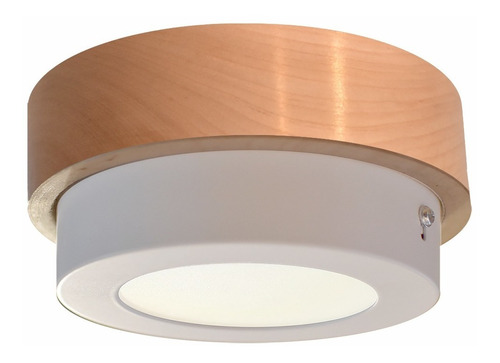 Plafon Led 6w Madera Nordico Redondo Techo Pared Puraluz