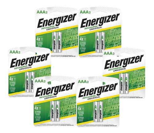 Pilas Recargables Energizer 2aaa X6 Und (12 Pilas)