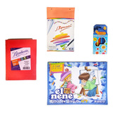 Combo Kit Escolar Artistico Hojas Cuaderno Y Crayones