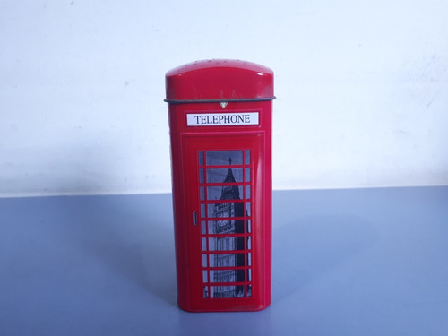 Miniatura Cofre Cabine Telefônica Londres Lata De Chá