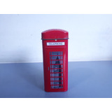 Miniatura Cofre Cabine Telefônica Londres Lata De Chá