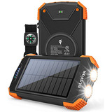 Bateria Portatil Solar 10000mah Con Linterna Y Brujula