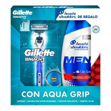 Duo Men Máquina Gillette Mach3 Aqua & Shampoo H&s 180ml