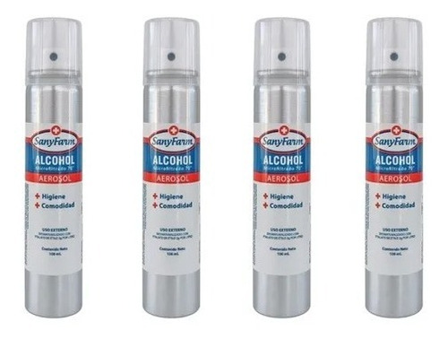 Alcohol Aerosol Líquido Microfiltrado 70° 100 Ml. Pack 4 Uds