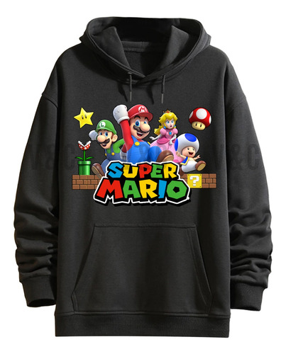 Buzo Canguro Super Mario Bros Princesa Peach Luigi Unisex