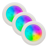 Kit 3 Luminária Refletor Spot Led Piscina Balizador 18w Rgb 