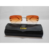 Lentes Gafas De Sol Cartier Gold Mica Naranja Originales