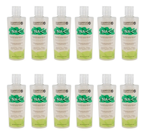 12pzas Shampoo Na-c Anticaída 100% Extractos Naturales 270ml
