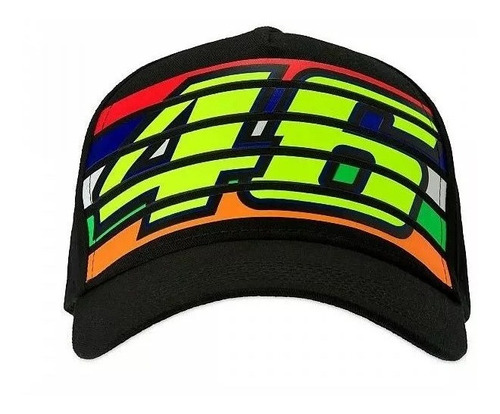 Gorra Vr46 Rayas Negro Original Valentino-  Vr46.importada