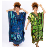 Combo 2 Kaftan Indiana Plus Size Moda Praia Boho Elegance Gg