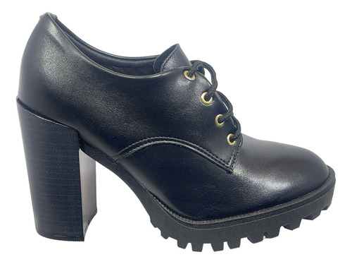 Sapato Casual Oxford Tratorado Salto Alto Moleca 5713.101