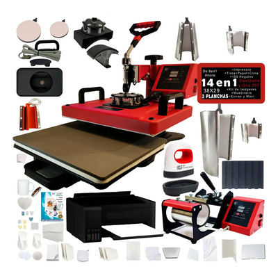 Kit Combo 8 En 1 Impesora Sublimar Sublimación Prom 5 Color Rojo | Meses sin interés