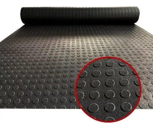 15m² Piso De Borracha Moeda Preto 3mm X Larg 80cm X Comp 15m