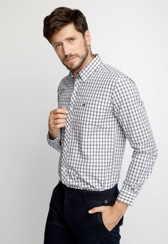 Camisa Hombre Checkered Ohio F Gris Fw 2023 Ferouch