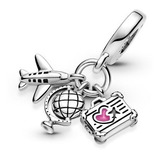 Pandora Charm  Trio Viaje Maleta Avion Globo C/caja +bolsa 