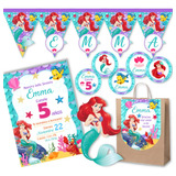 Kit Imprimible La Sirenita Princesa Ariel 100% Editable
