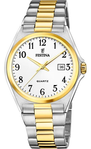 Reloj Festina Hombre Acero Combinado Calendario F20554/1 Color De La Malla Plateado Y Dorado Color Del Bisel Dorado Color Del Fondo Plateado